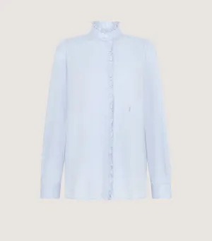 Women's Cotton Pie Crust Shirt in Oxford Blue