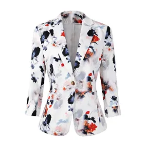 Women's Lightweight 3/4 Sleeve Boyfriend Blazer