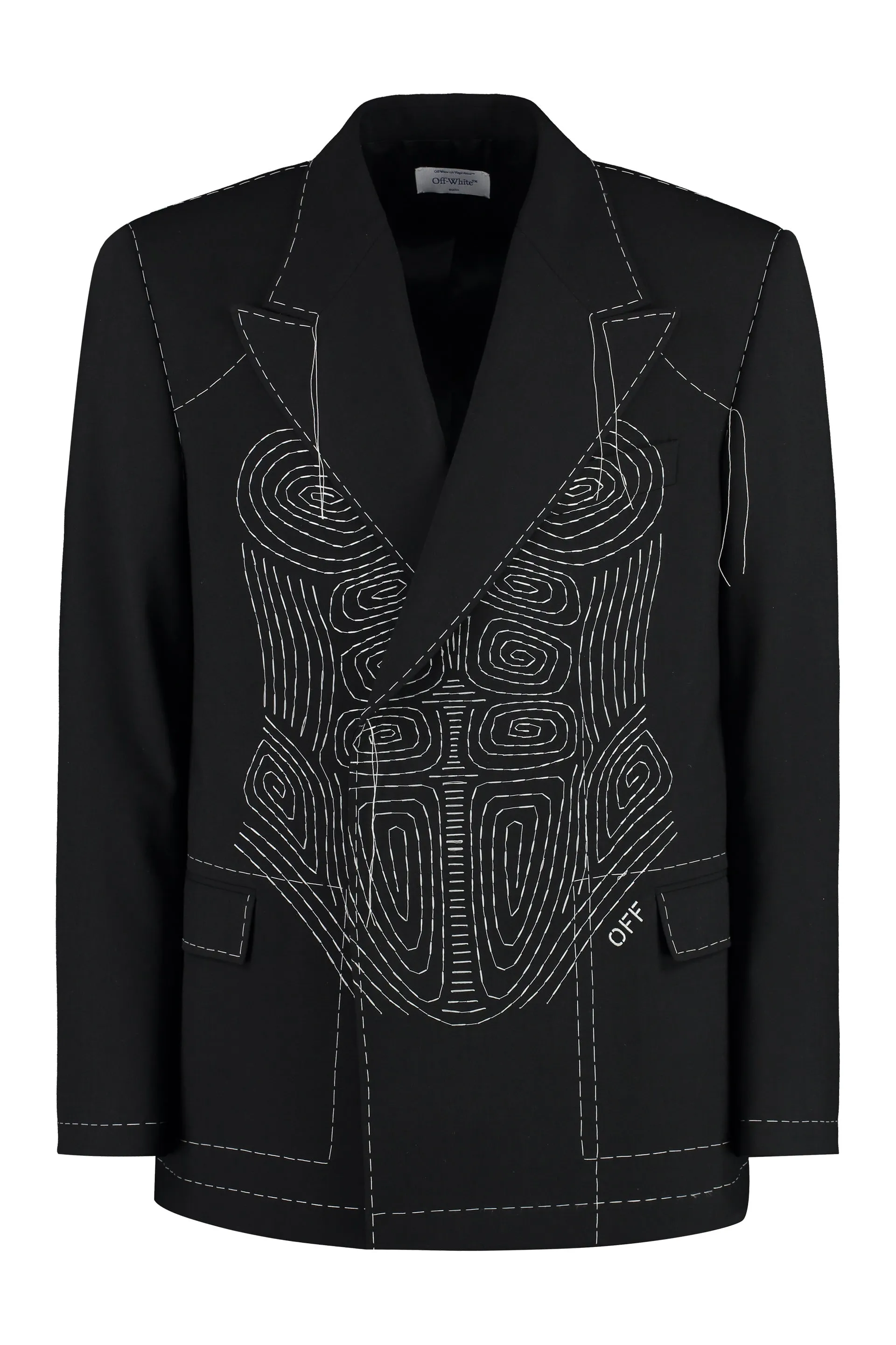 Wool blend double-breasted jacket