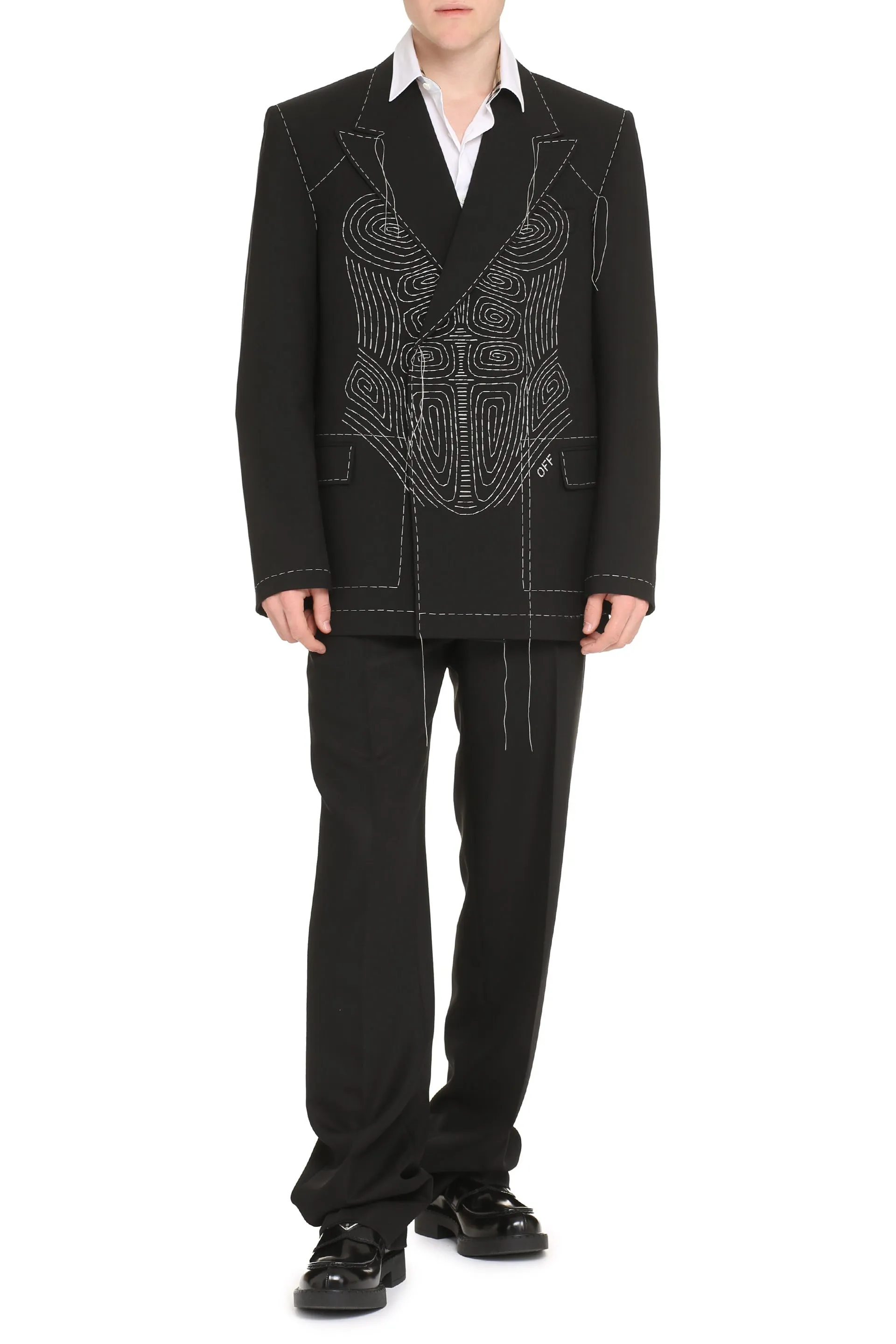 Wool blend double-breasted jacket