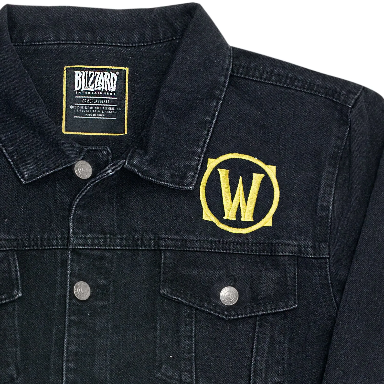 World of Warcraft Denim Black Button-Up Jacket