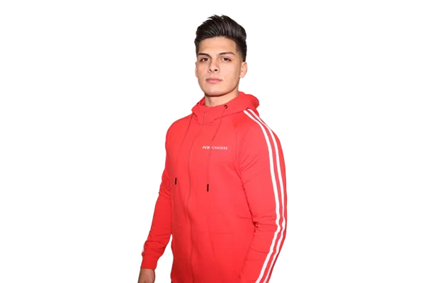 Zip Up Jacket: Red (with White stripes)